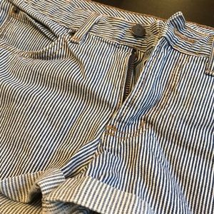 Striped Jean Shorts